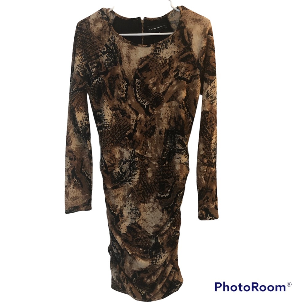 Karina Grimaldi Python Print Bodycon Dress Size L